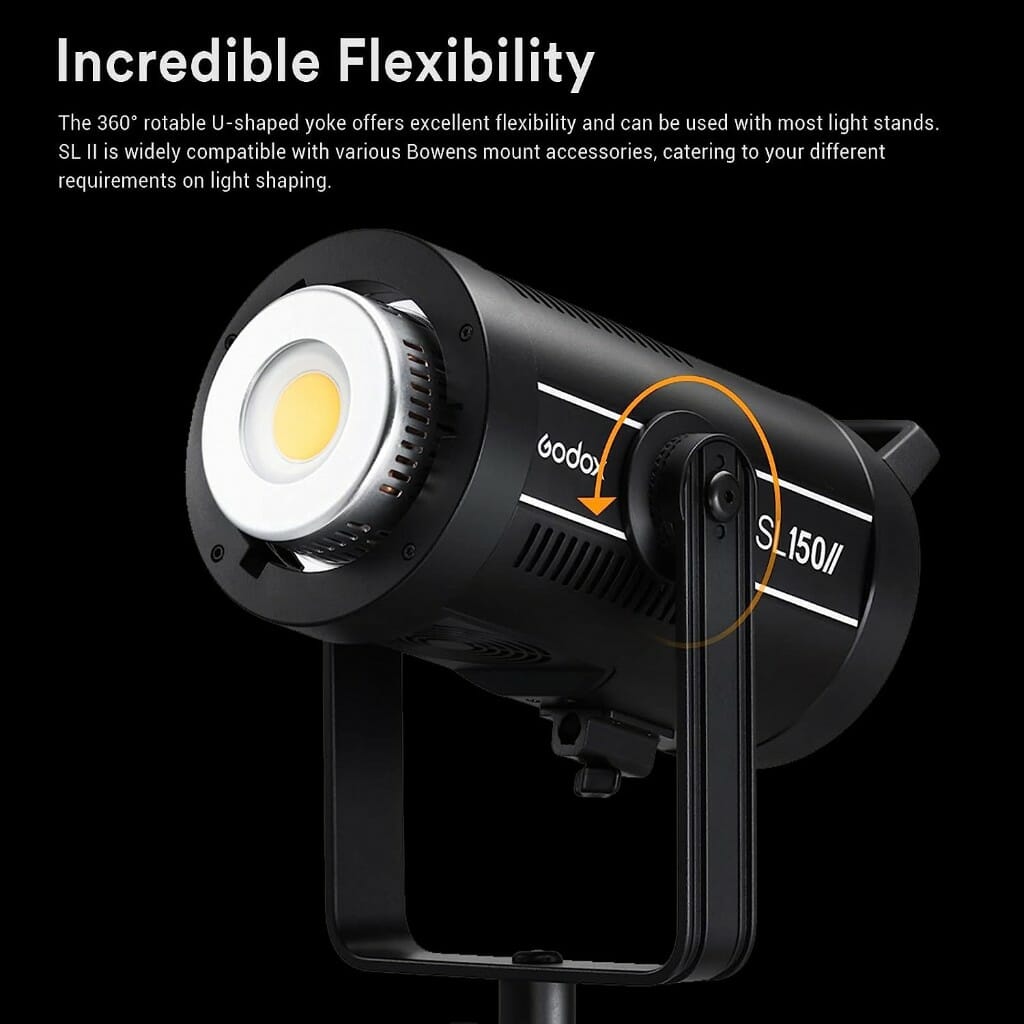 Godox 150W 5600±200K Bowens Mount CRI 96 TLCI 97 Daylight Balanced LED Continuous Video Light - Image 5